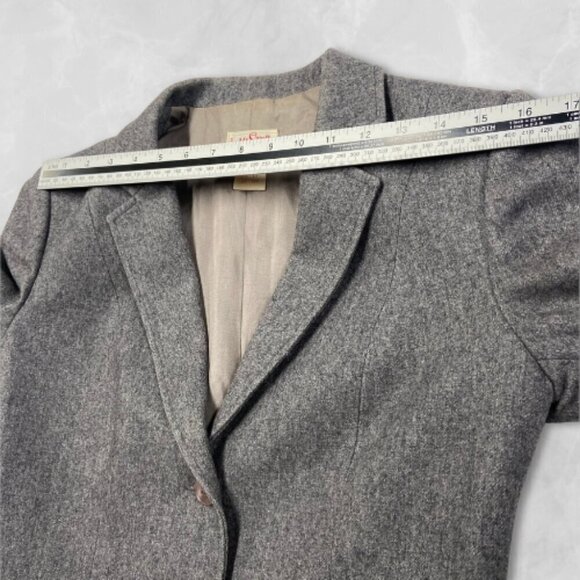 Vintage Mister Leonard Wool Blazer Notched Lapels Button Front Closure Gray W 10 - Picture 3 of 12